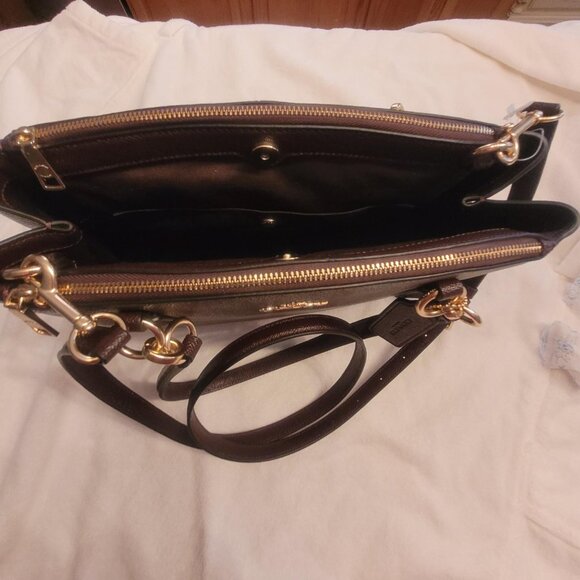 Coach Small Christie Carryall in Cross-grain Leather Oxblood Color NWT - Picture 11 of 13